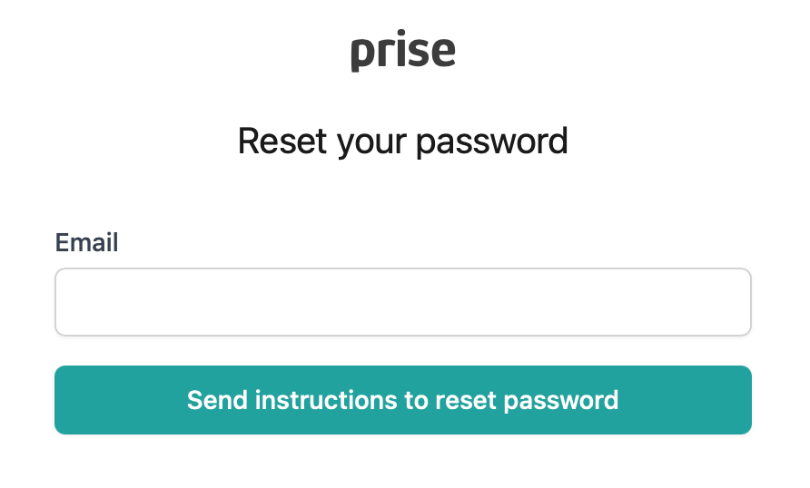 Reset your Prise password